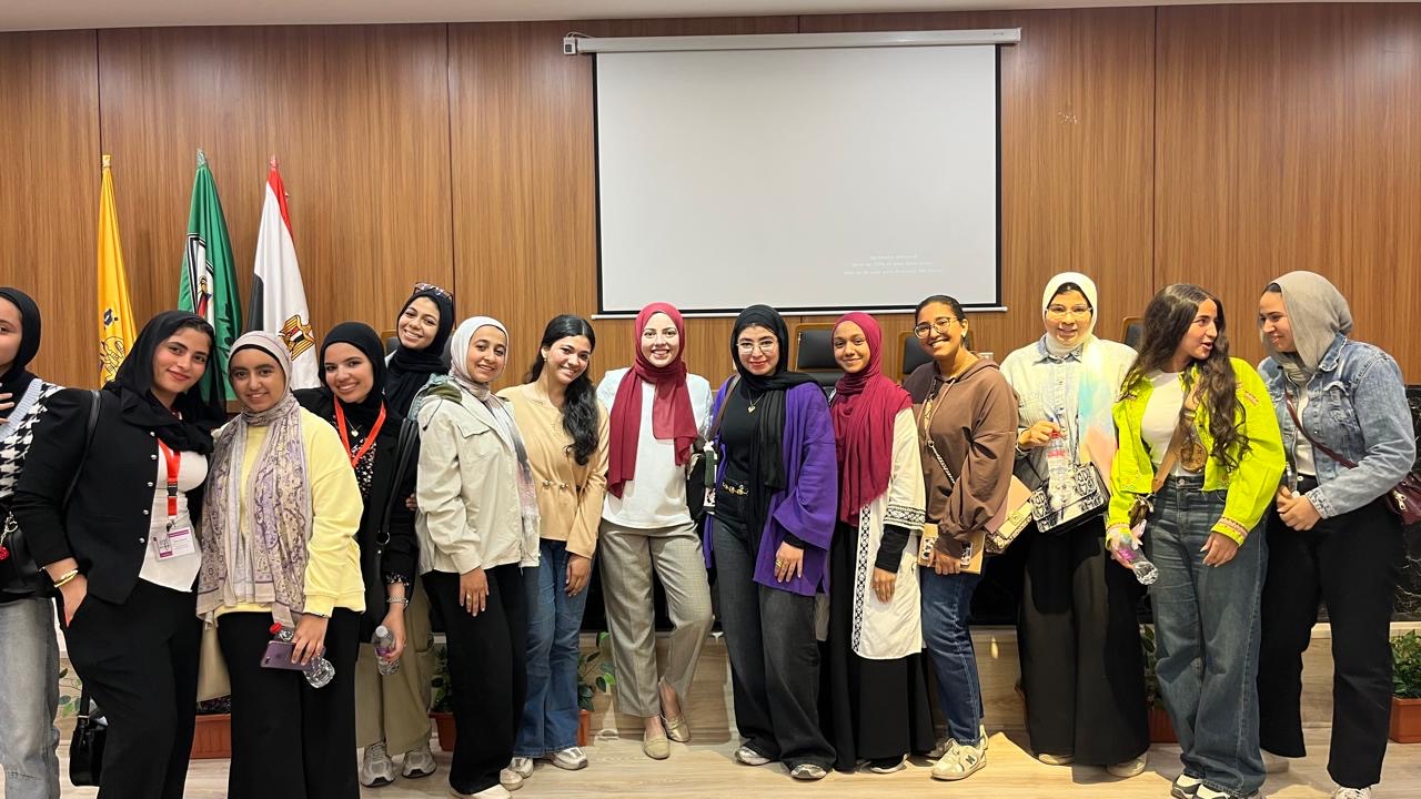 Participants gathered after the From Lab to Global Opportunities workshop at Cairo University