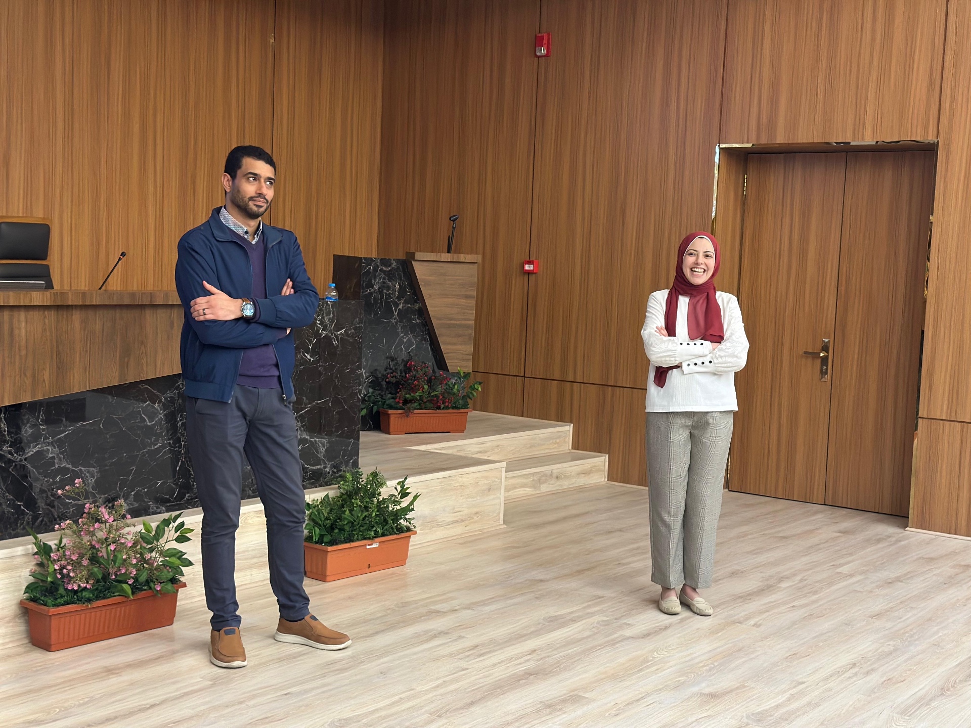 Workshop speakers Dr. Nourhan Hassan and Dr. Hazem Badawy at Ibn Sina Hall